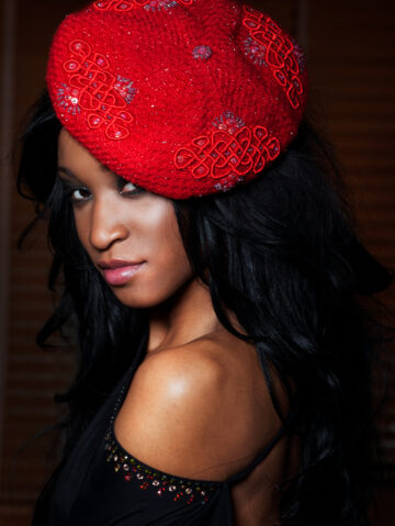 Red Beret with Sequins