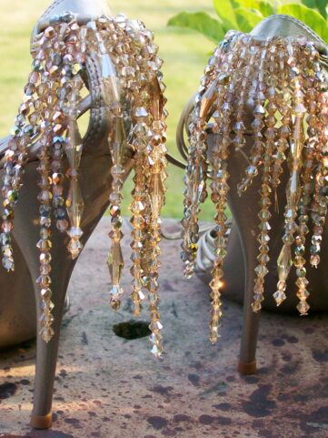 Golden Beads Shoes