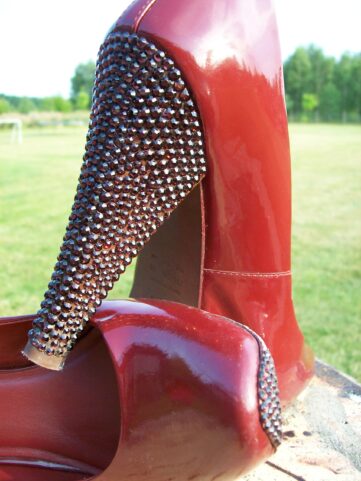 Burgundy Crystal Shoes