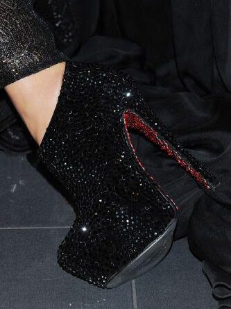 Black and Red Crystals Shoes