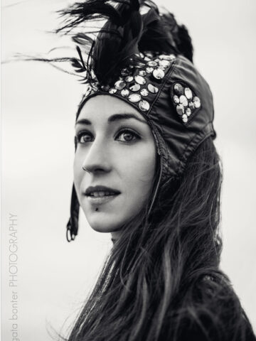 Pilot Cap with Feathers