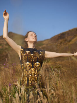Golden Blue Ceremonial Dress