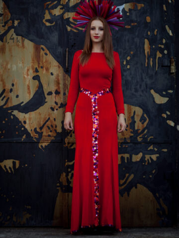 Red Embroidered Dress