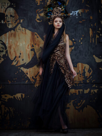 Golden Black Dress