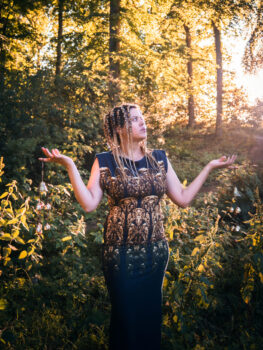 Golden Blue Ceremonial Dress