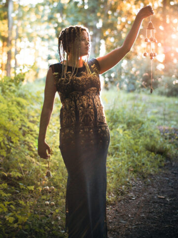 Golden Blue Ceremonial Dress