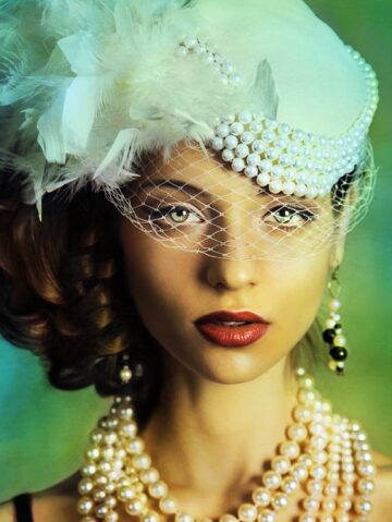 Pearls and Feathers Headpiece