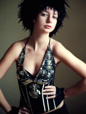 Black Silver Corset